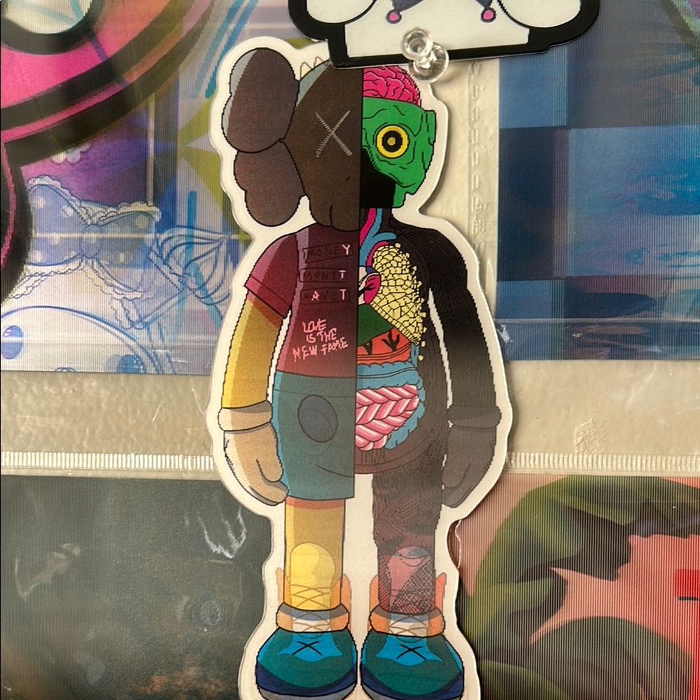 Colorful KAWS Figure 3D Waterproof Sticker